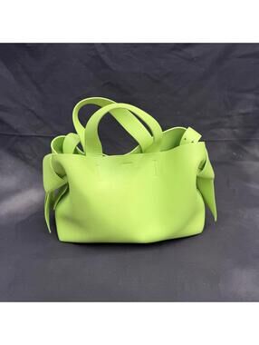Acne Studios Musubi Tote Bag — Lime Green Leather, Made in Italy, Shoulder Strap